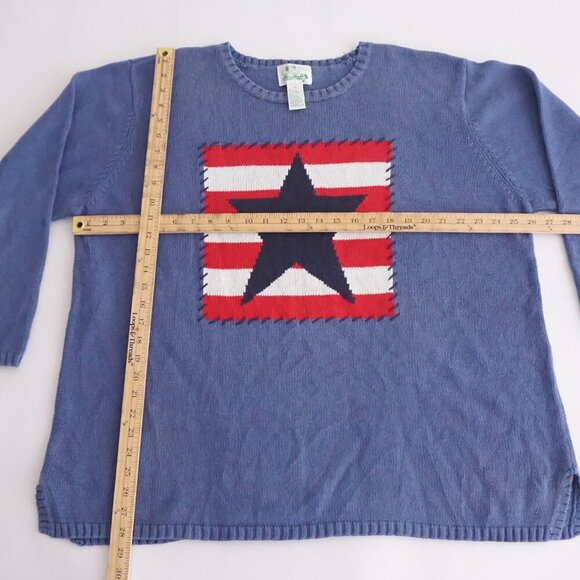 Navy Star Patterned Women's Sweater - Picture 2 of 9
